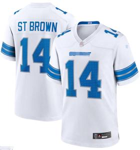 2526 Nouveaux maillots de football américain de l'équipe des Detroit Lions pour la saison en cours # 16 <span class=keywords><strong>Goff</strong></span> # 14 St Brown Maillots cousus pour hommes Vente en gros Chine - Product Image 3
