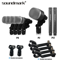SOUNDMARK CX-608 003 7 Parçalı Alüminyum Alaşımlı Davul Seti Siyah XLR Konnektör 48V DC Kolay Kurulum Pil Veri Kablosu Davul Manyetiği