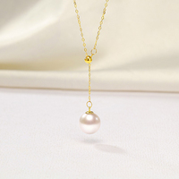 Collier pendentif chaîne en or avec perle d'eau douce unique, certifié NGTC, pour enfants et femmes, tendance, marque OEM, origine CN/GUA