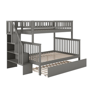 Litera <span class=keywords><strong>de</strong></span> <span class=keywords><strong>escalera</strong></span> <span class=keywords><strong>de</strong></span> madera resistente con cama inferior Litera nido Litera versátil con escaleras integradas con librería oculta - Product Image 4