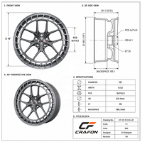 Jantes forgées CF 18 19 pouces 5x114.3 PCD 60.1 CB pour voitures particulières, compatibles avec Chaser JZX100, jantes à fond profond