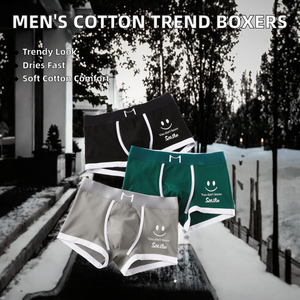 Nouveaux caleçons boxers en coton pour hommes 2022, taille mi-haute, tricotés, séchage rapide, respirants et confortables - Product Image 2