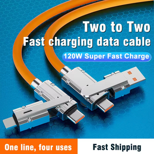 Cable USB <span class=keywords><strong>Tipo</strong></span> <span class=keywords><strong>C</strong></span> a <span class=keywords><strong>Tipo</strong></span> <span class=keywords><strong>C</strong></span> IOS 4 en 1 <span class=keywords><strong>de</strong></span> 120 W, Cable <span class=keywords><strong>de</strong></span> <span class=keywords><strong>Datos</strong></span> <span class=keywords><strong>de</strong></span> Carga Rápida PD, Cable <span class=keywords><strong>de</strong></span> Carga Rápida para iPhone y Samsung - Product Image 2