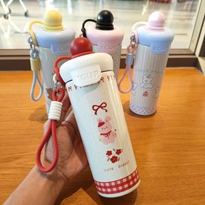 Xcup Stainless Steel Insulated Tumbler 500Ml <b>Cute</b> Rabbit And Sleeping <b>Bear</b> Design For Travel And Outdoor Use - Product Image 3