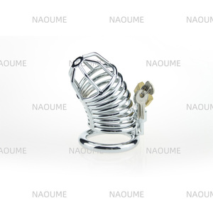 Heetverkopende mannelijke SM roestvrijstalen cock cage metalen mannelijke kuisheidsapparaat metalen <span class=keywords><strong>penis</strong></span> cock ring cage bondage seksspeeltjes voor mannen - Product Image 2