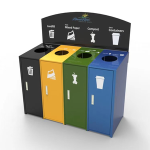 heavy duty big size dustbin modern metal garbage cans commercial classified trash bins