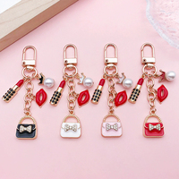 Porte-clés Cœur pour Femme Rouge Rose, Breloques d'Amour pour Sac à Main, Sac à Dos, Voiture, Cadeau Adorable