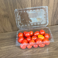 Contenants jetables transparents en PET de 500g avec trous d'aération, coques à clapet haute transparence pour tomates et salades