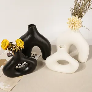 Il popolare salotto in ceramica di Amazon con disposizione nordica, vaso di fiori a secco per l'arredamento della casa