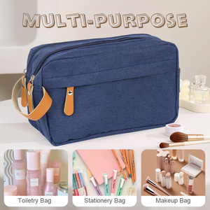 Custom Private Label Personalized Brand Logo Portable Travel Toiletry Organizer Case Shaving <b>Make</b> <b>up</b> <b>Bag</b> With Zipper - Product Image 2
