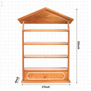 LOMATO Vintage Spice Village, support rond en bois écologique pour montage mural, étagère de rangement de cuisine pour 24 bocaux - Product Image 3