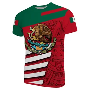 2023 Summer Explosive Men's Shirt Mexico Aztec Tribal Eagle Snake Print T-shirt Full Print Crew neck Oversized T-shirts