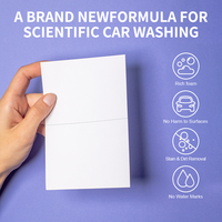 KELEE Feuilles de nettoyage de voiture écologiques Formule haute mousse Nettoyage facile Savon de lavage de voiture Feuille soluble