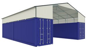 Structure en acier SGC3640-H260 <span class=keywords><strong>abri</strong></span> <span class=keywords><strong>de</strong></span> voiture conteneur extérieur <span class=keywords><strong>abri</strong></span> <span class=keywords><strong>de</strong></span> voiture à vendre toit étanche stockage temporaire - Product Image 2