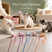 Jouet interactif pour chaton coloré, balles en peluche douces, clochettes et pompons colorés, jouet d'exercice pour animaux de compagnie
