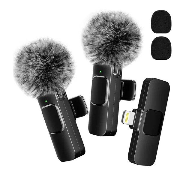 NEW Wireless Lavalier Microphone Audio Video Recording Mini Mic for iPhone Android Laptop Live Gaming Mobile Phone Microphone