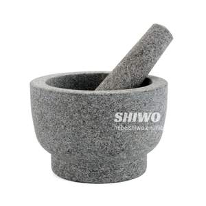 <span class=keywords><strong>Venta</strong></span> caliente Heavy Duty Molcajete Bowl Mármol natural Granito <span class=keywords><strong>Piedra</strong></span> Maja Y Mortero Y Maja - Product Image 4