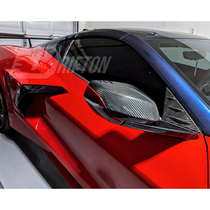 Coques de rétroviseurs latéraux en fibre de carbone sèche style Drifton Fins à ajouter pour Chevrolet Corvette C8 Stingray Z51 & E-Ray & Z06 Z07 2020-2026 - Product Image 4