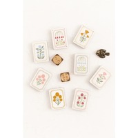 Ensemble de Mahjong américain vintage Han Tai, tuiles en acrylique bicolores bleu et blanc, Mahjong décoratif comme cadeau unique