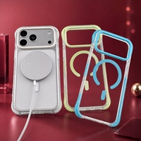 Coque de téléphone portable magnétique transparente minimaliste pour iPhone, personnalisable