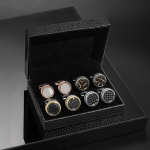 <span class=keywords><strong>Gemelli</strong></span> d'oro di lusso <span class=keywords><strong>per</strong></span> gli uomini affari di nozze 4 coppie in scatola di <span class=keywords><strong>gemelli</strong></span> all'ingrosso - Product Image 5