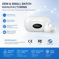 Headphone LED Penunjuk Level Baterai Chip JL Nirkabel 6.0 Earbud Headset Bluetooth Mikrofon Ganda IPX5 Tahan Air Pengisian Daya Tipe C
