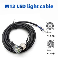 Kabel Koneksi Sekrup Plug Lurus LED NPN 3-inti 10m M12 Baru XS2F-M12PVC3A10MNLED Sensor Proximity Tanpa Pelindung