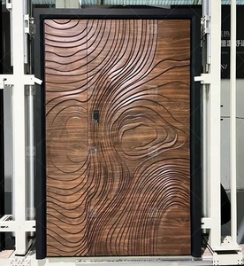 <span class=keywords><strong>Porte</strong></span> <span class=keywords><strong>d</strong></span>'<span class=keywords><strong>entrée</strong></span> pivotante en métal avec surface en bois sculpté 3D extra-large pour villa de luxe, pour l'extérieur <span class=keywords><strong>d</strong></span>'une maison moderne - Product Image 6