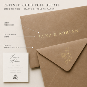 Suite de papeterie de mariage minimaliste à motifs floraux, motif <span class=keywords><strong>d</strong></span>'orchidée en croquis monochrome, cartes <span class=keywords><strong>d</strong></span>'invitation de mariage élégantes et luxueuses personnalisées - Product Image 2
