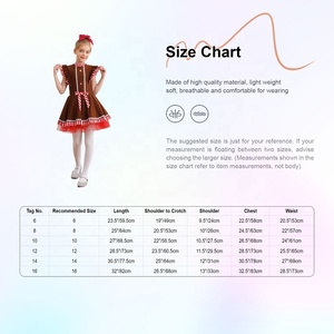 Costumi da Omino <span class=keywords><strong>di</strong></span> Pan <span class=keywords><strong>di</strong></span> Zenzero per Bambine 6-16 Anni, Abito Tutu per Feste <span class=keywords><strong>di</strong></span> <span class=keywords><strong>Natale</strong></span>, Danza e Balletto - Product Image 6