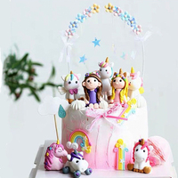 Benutzer definierte Größe Weiches PVC Regenbogen harz DIY Cake Topper Bunte Lieferungen für die Kuchen dekoration