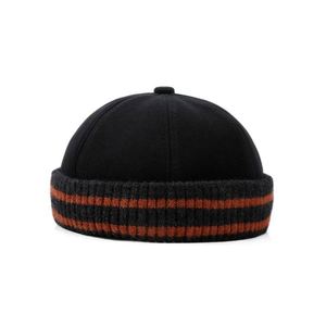 Chapeau Docker tricoté rayé style japonais vintage, automne-hiver, pour femmes et hommes, chapeau docker décontracté, casquette de baseball pour sports de plein air - Product Image 5