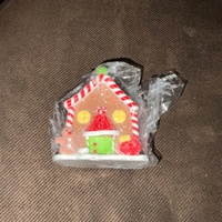 Ornamen Rumah Kue Jahe Pohon Natal dari Tanah Liat Lunak dengan Tali untuk Dekorasi Natal Kreatif di Meja Model Rumah Mini Tahun Baru