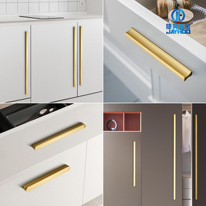 Jiehao Brass Cabinet Handle T-Shaped 100cm Minimalist Wardrobe Drawer Hardware - Product Image 1