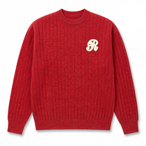 Suéter Personalizado para Hombre con Logotipo OEM y ODM, Tejido <span class=keywords><strong>Jacquard</strong></span>, Jersey de Chenilla con Cuello Redondo, Suéter de Punto Acanalado para Invierno - Product Image 1