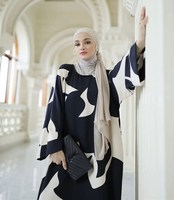 Abaya Femme Musulmane Grande Taille Respirante en Soie Arabe Noire et Beige avec Broderie Floquée Style Turc de Dubaï – Jilbab Traditionnel