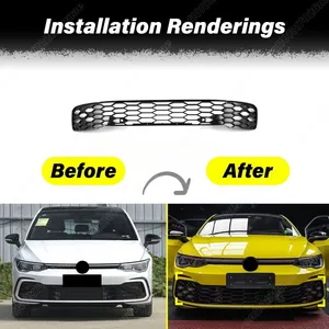 Kit d'accessoires pour pare-chocs avant de voiture, grille inférieure, cadre de phare antibrouillard, style Golf 8 Mk8 R-Line 2020 2021 2022 2023 2024 - Product Image 2
