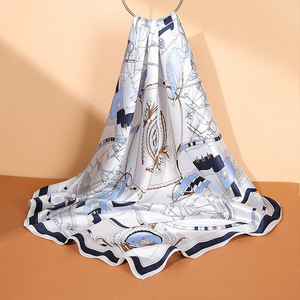 Écharpe carrée en soie de mûrier 100% pour femmes, protection solaire, 90x90cm, élégante, foulard, châle - Product Image 2