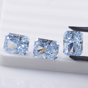 Rạng rỡ cắt đá nghiền cắt màu xanh Cubic Zirconia L <span class=keywords><strong>Fancy</strong></span> màu xanh CZ Loose đá tổng hợp đá quý đối với trang sức làm - Product Image 1