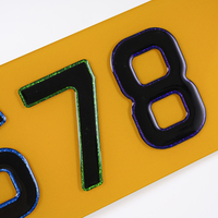 Numéro de lettre en gel couleur 3D Lettres de gel en résine bombée de haute qualité Lettres de chiffres en acrylique 4D Plaque acrylique Taille européenne EPOXY