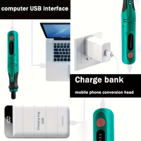 Stylo d'affûtage électrique sans fil 308, outil de polissage DIY pour ongles, mini-meuleuse rotative à 3 vitesses, perceuse à bijoux sans balais