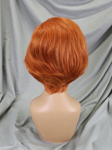 Vente en gros Couleur Orange Gingembre #350 Perruques Courtes Bob Perruques Naturelles Brésiliennes Cheveux Humains Avant <span class=keywords><strong>de</strong></span> Lacet Perruques <span class=keywords><strong>Oreille</strong></span> à <span class=keywords><strong>Oreille</strong></span> Frontale Pixies Perruques - Product Image 2