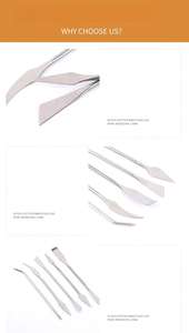 Ensemble <span class=keywords><strong>d</strong></span>'outils de modelage en acier inoxydable 5 pièces - Couteaux à sculpter pour l'argile, les polymères à <span class=keywords><strong>base</strong></span> <span class=keywords><strong>d</strong></span>'<span class=keywords><strong>huile</strong></span>, lavables au lave-vaisselle, durables - Product Image 6