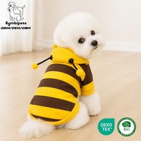 Sweat à capuche rayé pour animaux de compagnie, tenue de cosplay d'Halloween pour chiots et chatons, vêtements pour petits animaux, costume à capuche pour animaux de compagnie, vente chaude