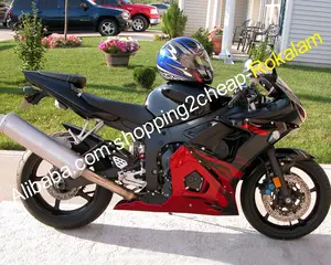 03 04 YZF 600 R6 أحمر أسود Fairings لياماها YZF600 YZFR6 2003 2004 كاملة هدية مجموعة