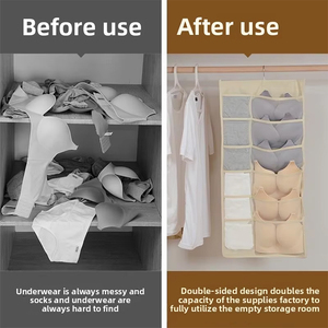 Đồ lót lưu trữ túi đa chức năng hai mặt Treo Tường Gắn 24 túi vải không dệt sock & đồ lót tổ chức - Product Image 2