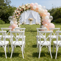 Chaise de banquet empilable en bois rustique blanc moderne pour événement de mariage Bjflamingo Chaise à dossier croisé X