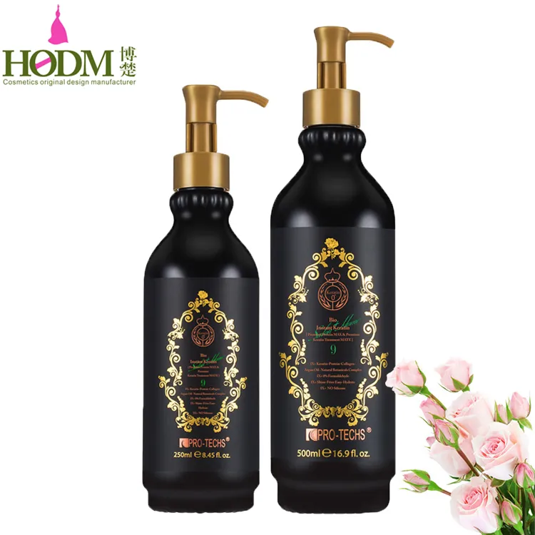 Condicionador de cabelo sem formaldeído e queratina para alisamento de cabelo com logotipo personalizado complexo botânico biológico natural