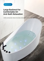 Baignoire acrylique haut de gamme intelligente pour la santé et le massage, pour hôtels, autoportante, multifonctionnelle, avec fonction de bain à ondes, design monobloc sans joint