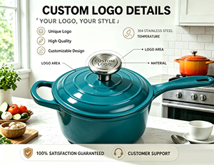Olla para Sopa de Hierro Fundido Esmaltado Clásica de 19 cm con Tapa, Asa Única, Apta para Horno e Inducción, Antiadherente, Fácil de Limpiar - Product Image 2